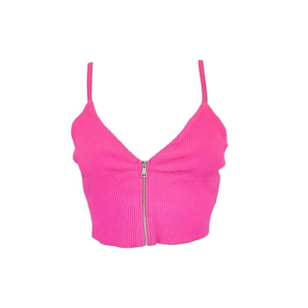 y2k zip-up crop top